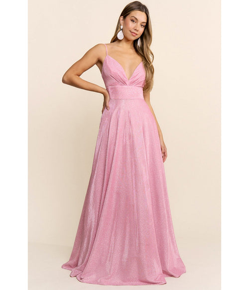 Pink Glitter Prom Gown