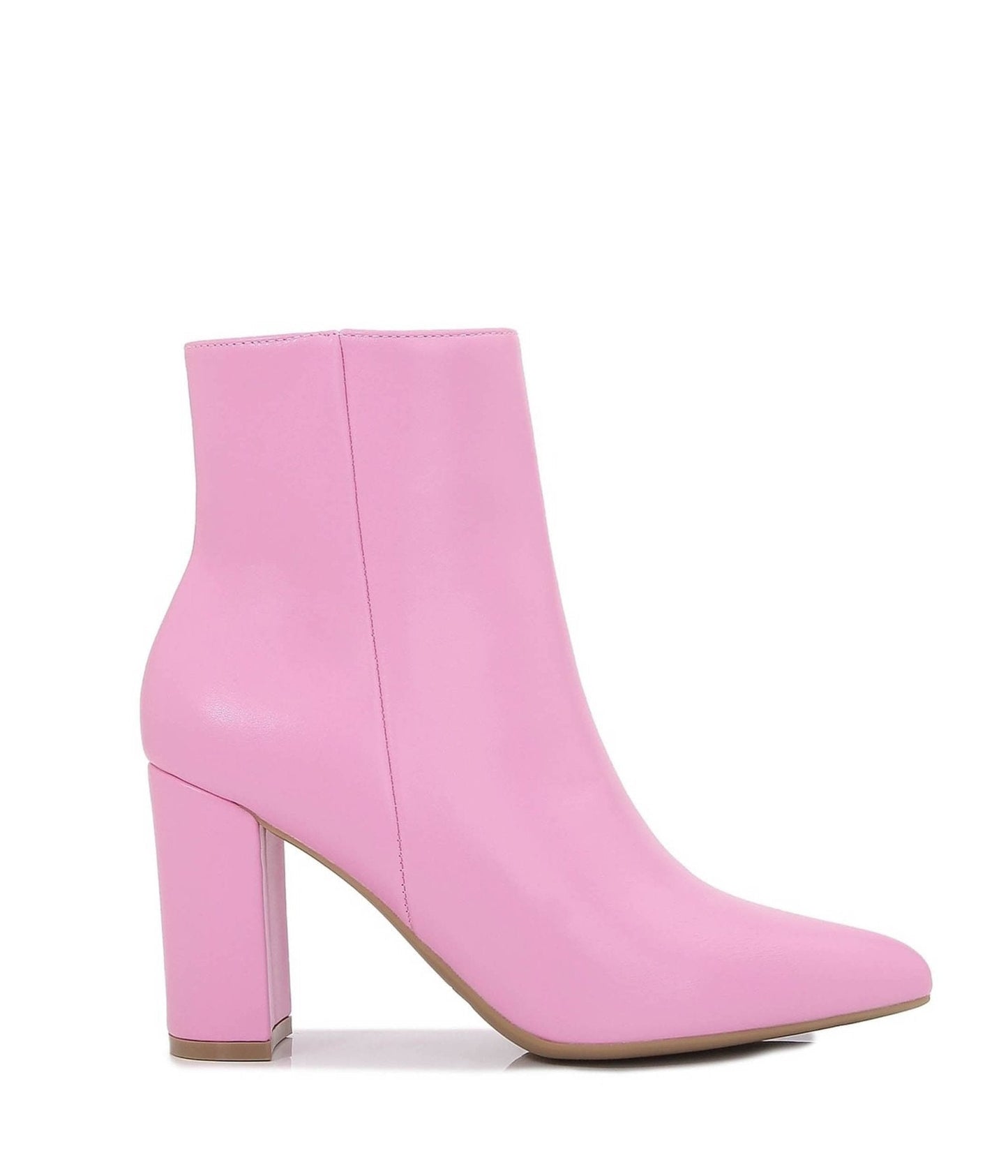Pink Leatherette Classic Booties