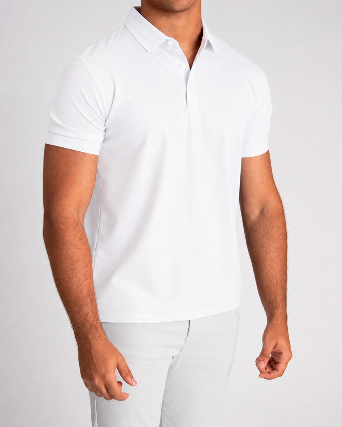Polo fondo entero para hombre blanco