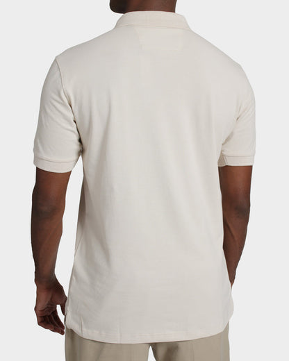 Polo fondo entero para hombre crema