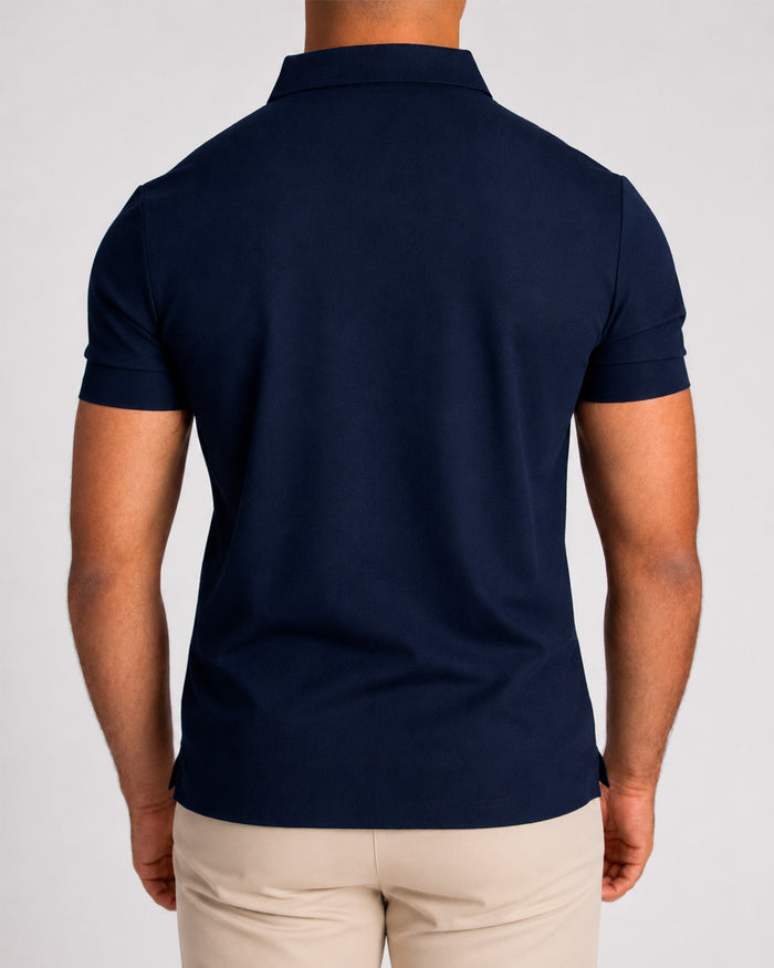 Polo fondo entero para hombre navy azul