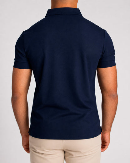 Polo fondo entero para hombre navy azul