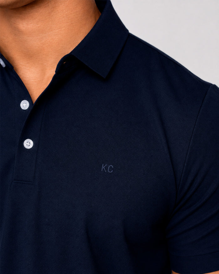 Polo fondo entero para hombre navy azul