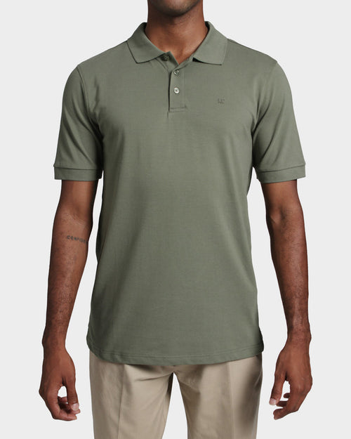 Polo fondo entero para hombre olive