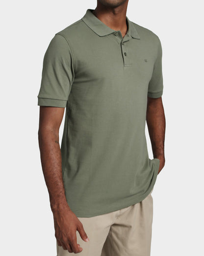 Polo fondo entero para hombre olive