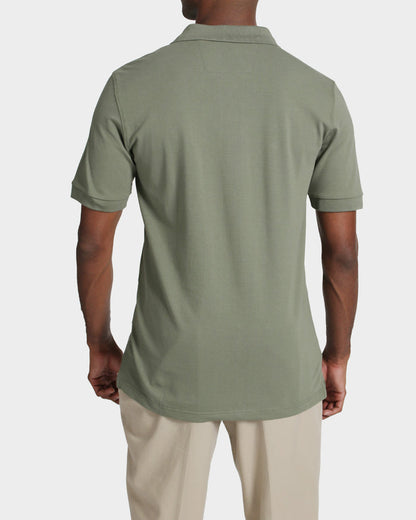 Polo fondo entero para hombre olive