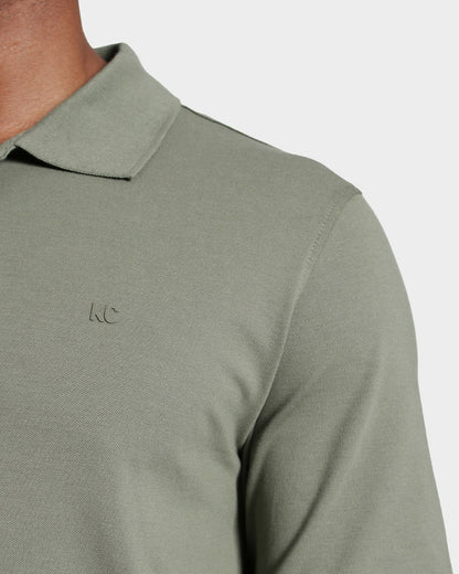 Polo fondo entero para hombre olive