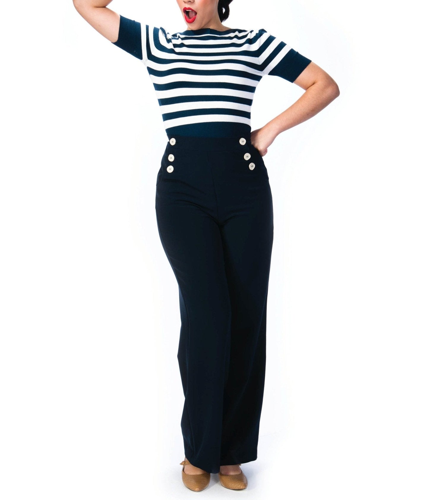 Pretty Retro Navy Sailor Slacks