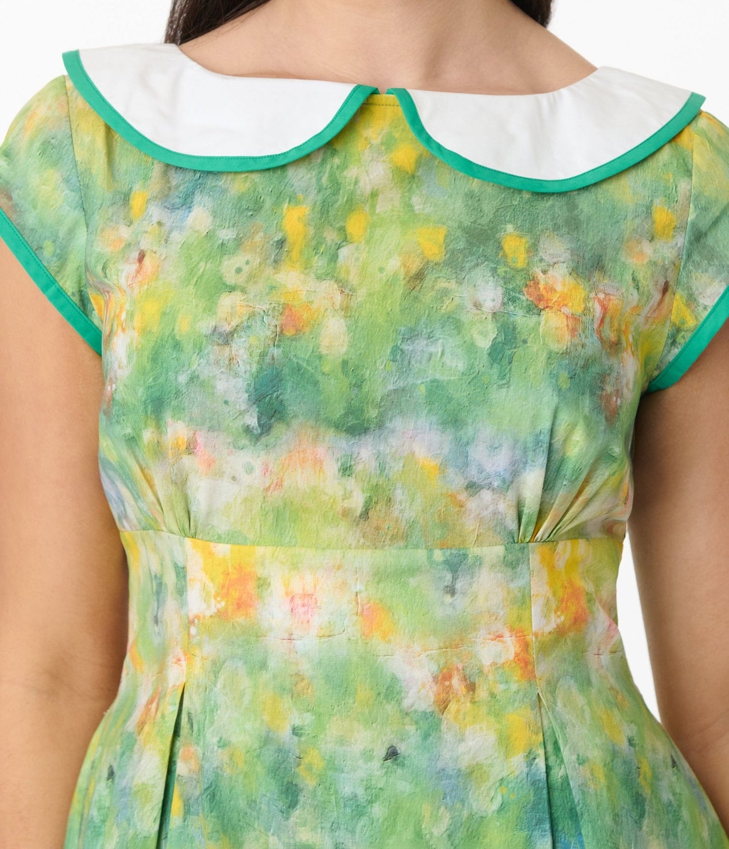 Smak Parlour Green Painted Garden Fit & Flare Dress