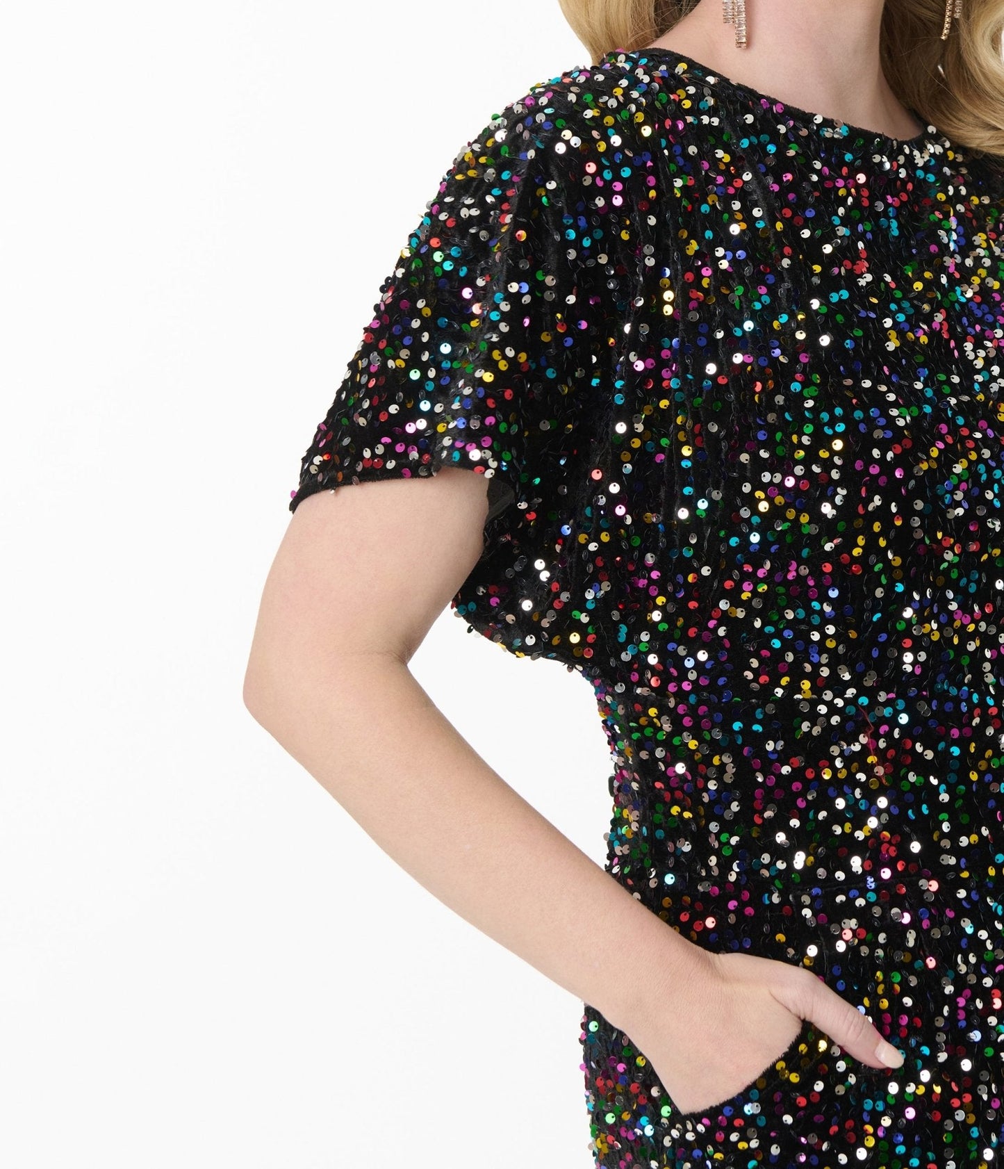 Smak Parlour Rainbow Sequin Wide Leg Jumpsuit