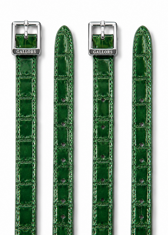 Spur Straps Green Faux Croco Gloss