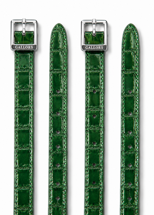 Spur Straps Green Faux Croco Gloss