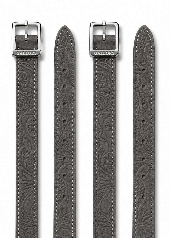 Spur Straps Grey Flower Embossed