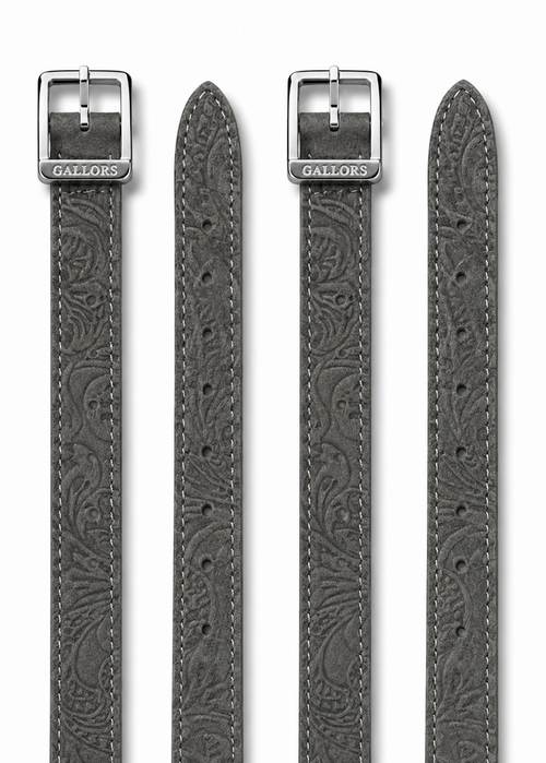 Spur Straps Grey Flower Embossed