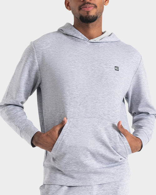 Suetér para hombre con capota gris