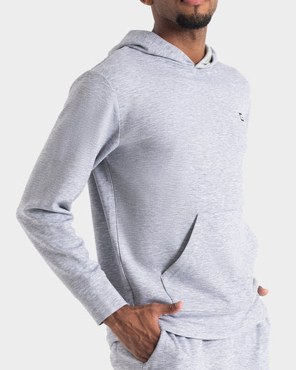 Suetér para hombre con capota gris