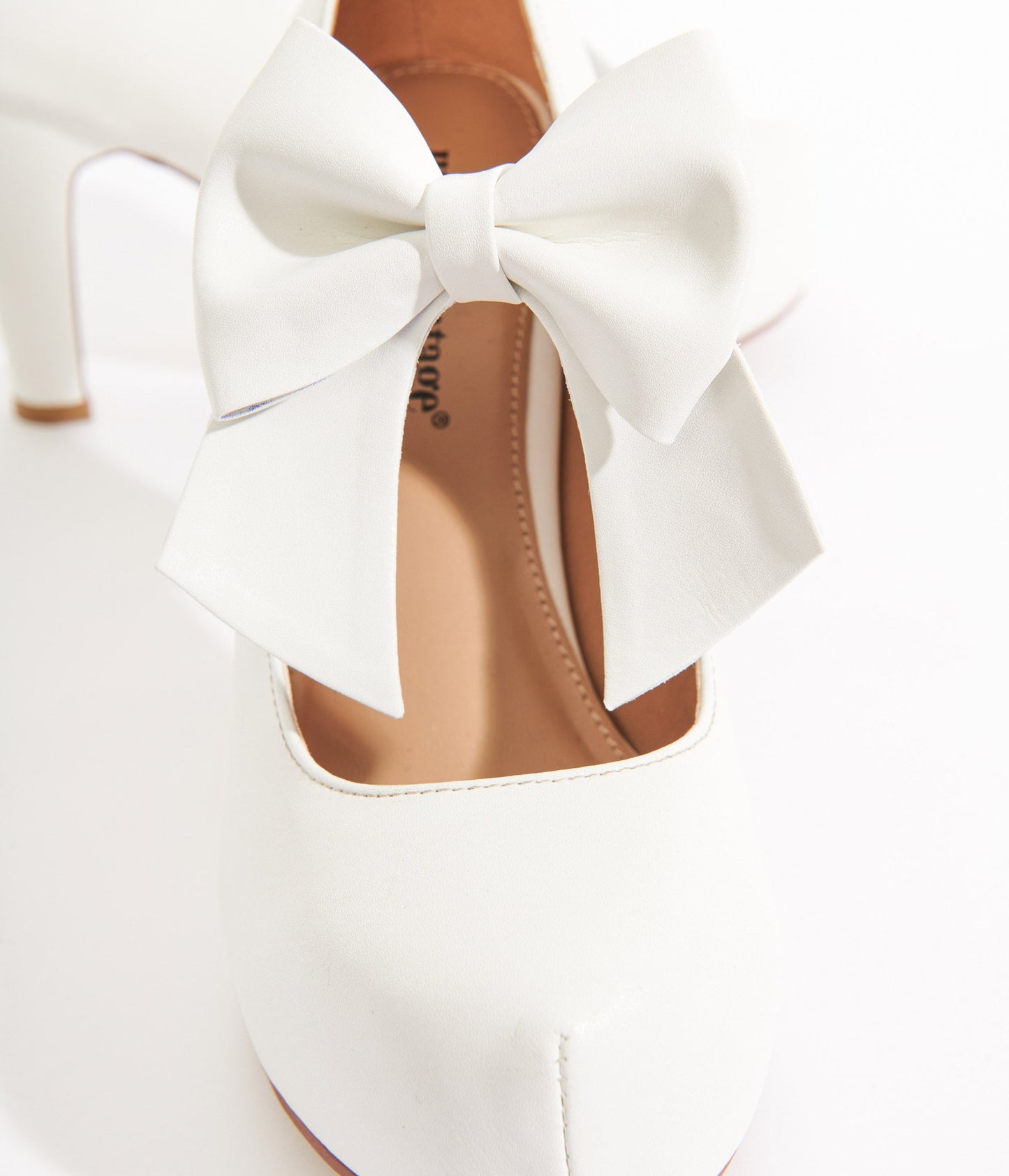 Unique Vintage 1920s White Bow Mary Jane Heels