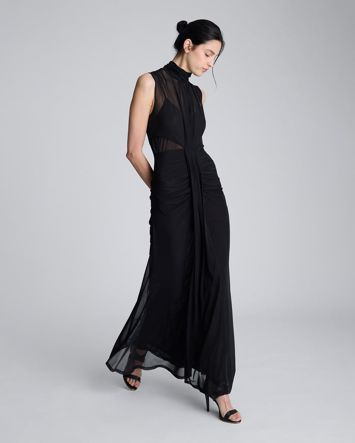 Vestido con cuello falso para mujer