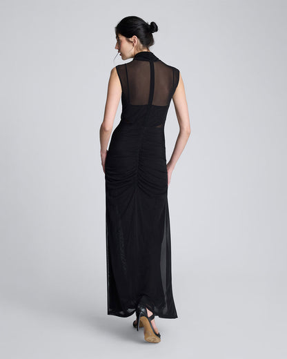 Vestido con cuello falso para mujer