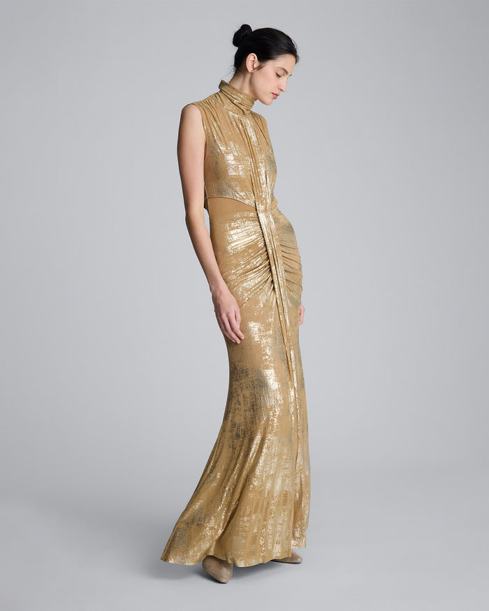 Vestido Midi transparente con cuello alto  para mujer