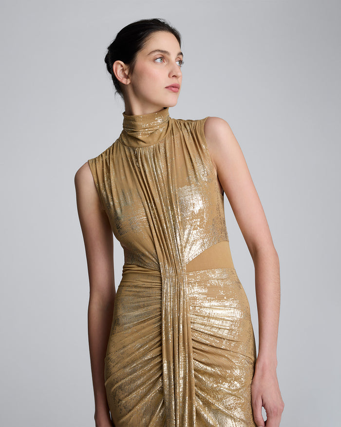 Vestido Midi transparente con cuello alto  para mujer